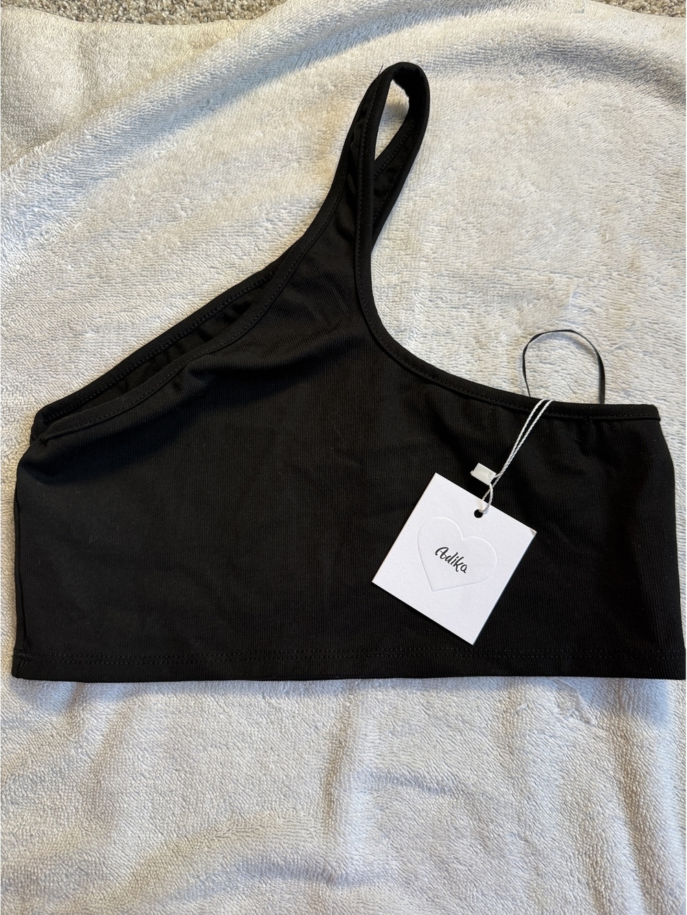 Adika Black One-Shoulder Crop Top Size XS